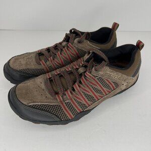 Skechers Brown Suede Leather Hiking Shoes Womens Size 8.5 Trail Sneakers
